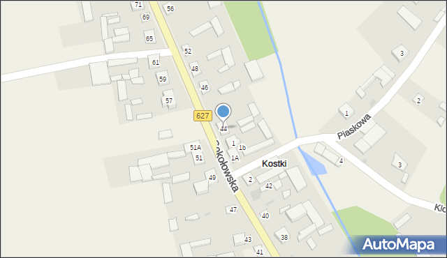 Kostki, Sokołowska, 44, mapa Kostki