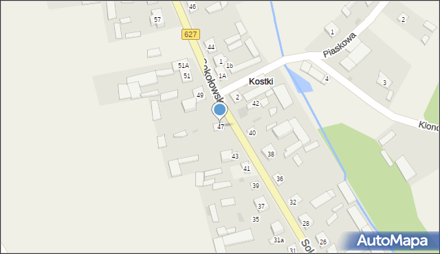 Kostki, Sokołowska, 47, mapa Kostki