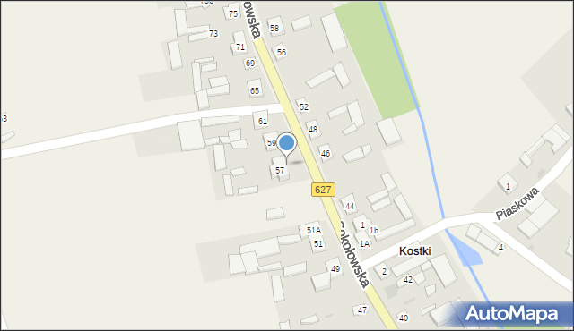 Kostki, Sokołowska, 57a, mapa Kostki