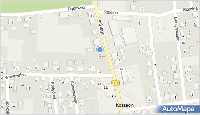 Koszęcin, Sobieskiego, 12, mapa Koszęcin