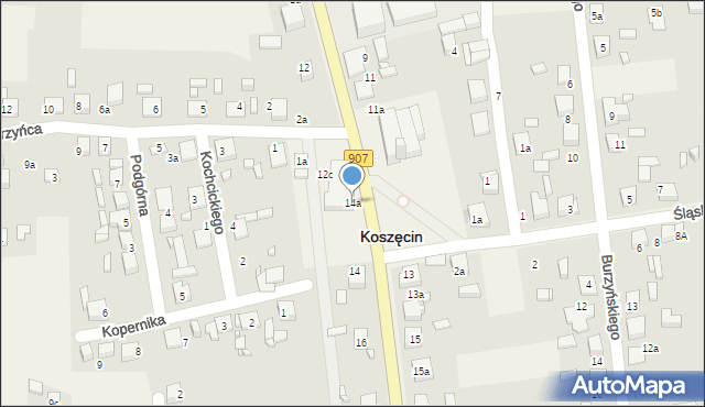 Koszęcin, Sobieskiego, 14a, mapa Koszęcin