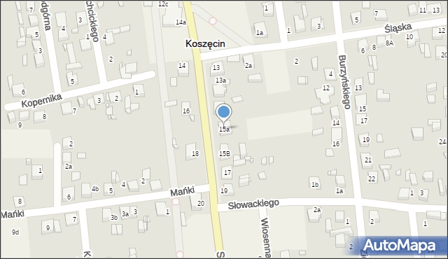 Koszęcin, Sobieskiego, 15a, mapa Koszęcin