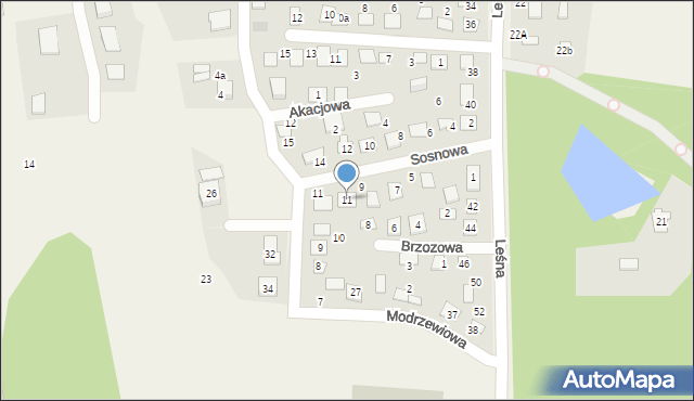 Koszęcin, Sosnowa, 11, mapa Koszęcin