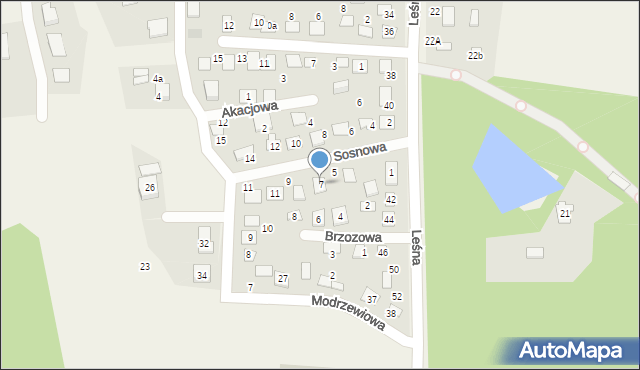 Koszęcin, Sosnowa, 7, mapa Koszęcin