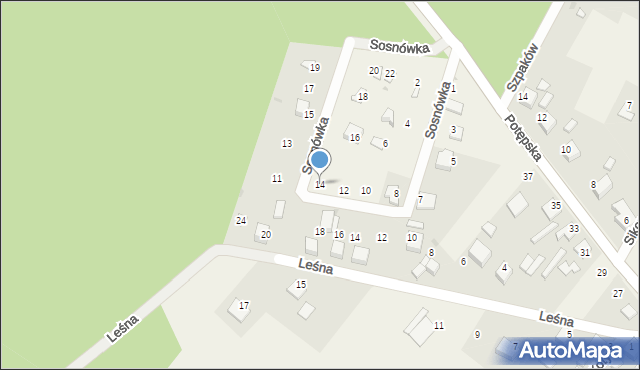 Koty, Sosnówka, 14, mapa Koty