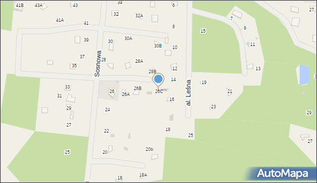 Kowalicha, Sosnowa, 26C, mapa Kowalicha