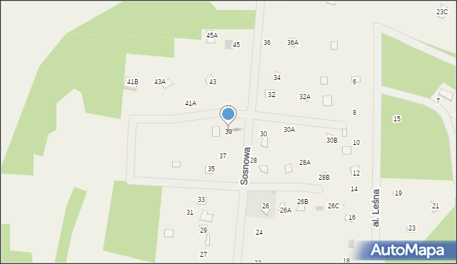Kowalicha, Sosnowa, 39, mapa Kowalicha