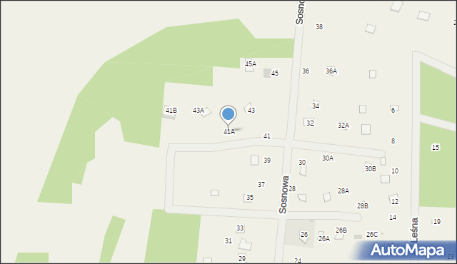 Kowalicha, Sosnowa, 41A, mapa Kowalicha