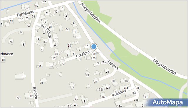 Kraków, Sodowa, 18, mapa Krakowa