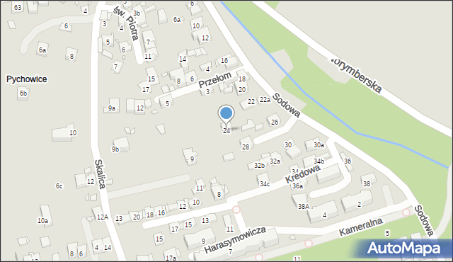 Kraków, Sodowa, 24, mapa Krakowa