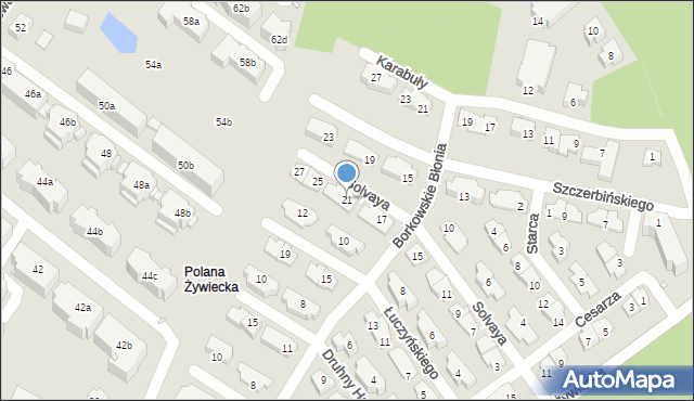 Kraków, Solvaya Ernesta, 21, mapa Krakowa