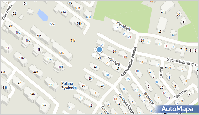 Kraków, Solvaya Ernesta, 25, mapa Krakowa