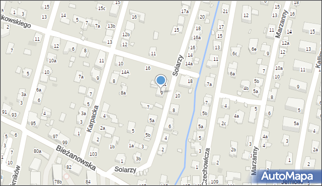 Kraków, Solarzy, 9, mapa Krakowa