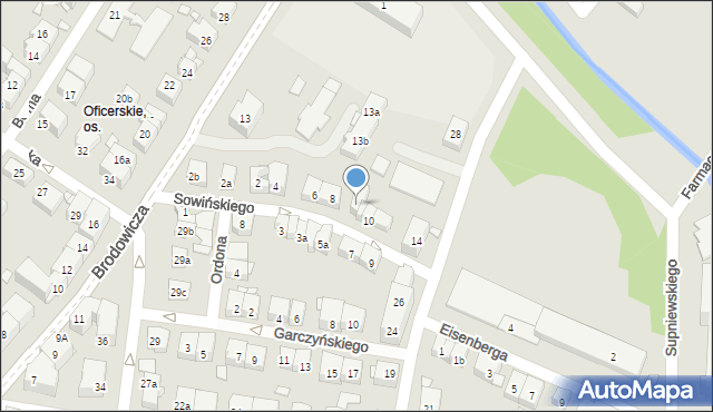 Kraków, Sowińskiego Józefa, gen., 10b, mapa Krakowa