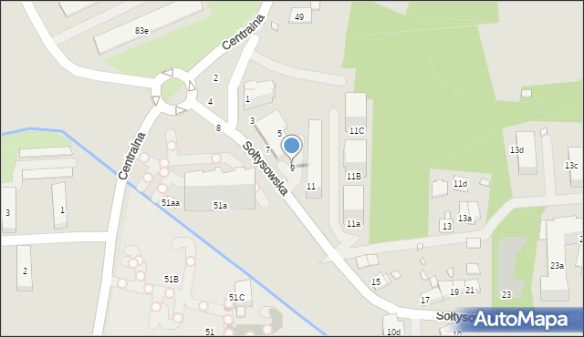 Kraków, Sołtysowska, 9, mapa Krakowa