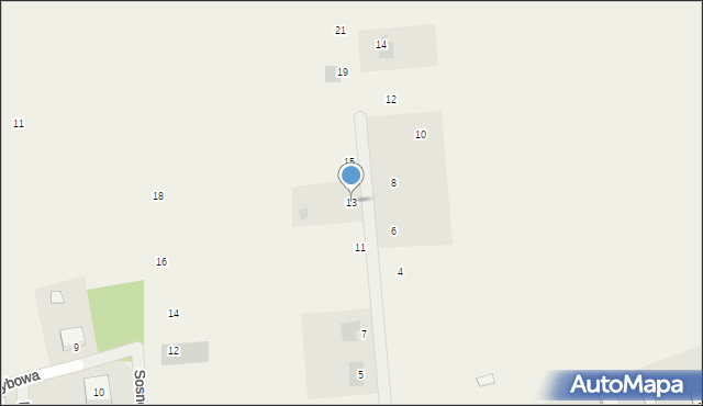 Krępsko, Sosnowa, 13, mapa Krępsko