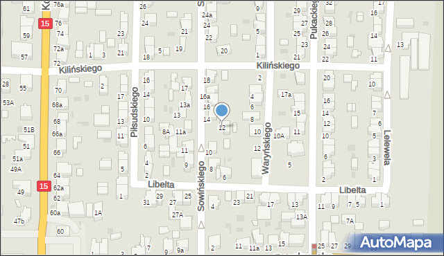 Krotoszyn, Sowińskiego Józefa, gen., 12, mapa Krotoszyna