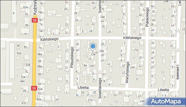 Krotoszyn, Sowińskiego Józefa, gen., 13a, mapa Krotoszyna