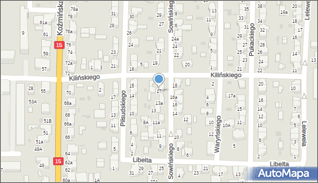 Krotoszyn, Sowińskiego Józefa, gen., 17, mapa Krotoszyna