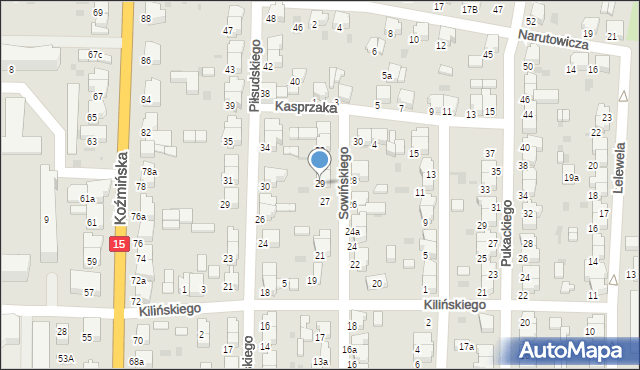 Krotoszyn, Sowińskiego Józefa, gen., 29, mapa Krotoszyna