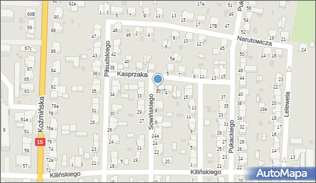 Krotoszyn, Sowińskiego Józefa, gen., 30, mapa Krotoszyna