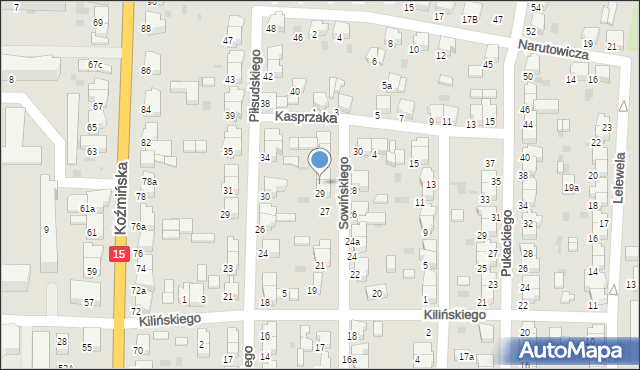 Krotoszyn, Sowińskiego Józefa, gen., 31, mapa Krotoszyna