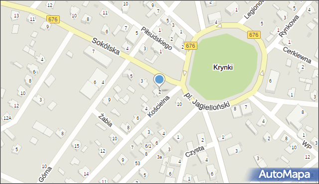 Krynki, Sokólska, 1, mapa Krynki