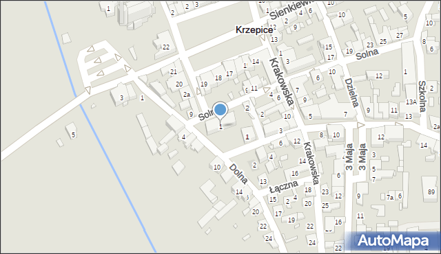 Krzepice, Solna, 1, mapa Krzepice