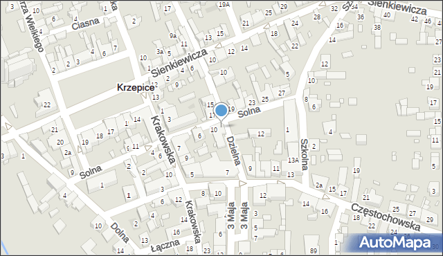 Krzepice, Solna, 10/12, mapa Krzepice