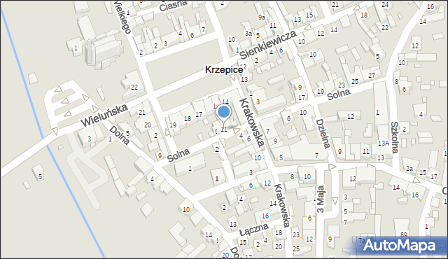 Krzepice, Solna, 11, mapa Krzepice