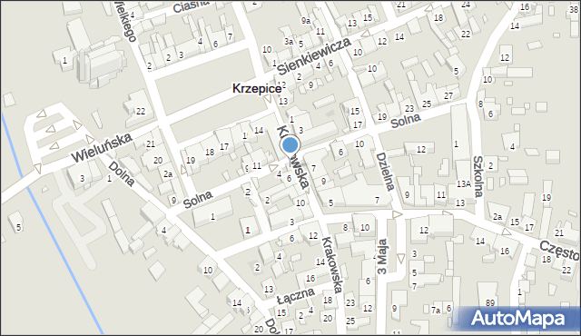 Krzepice, Solna, 5, mapa Krzepice