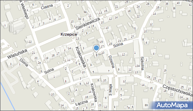 Krzepice, Solna, 6, mapa Krzepice