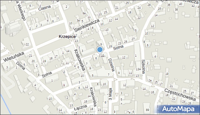 Krzepice, Solna, 8, mapa Krzepice