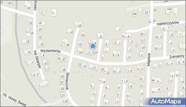 Krzeszowice, Sosnowa, 1, mapa Krzeszowice