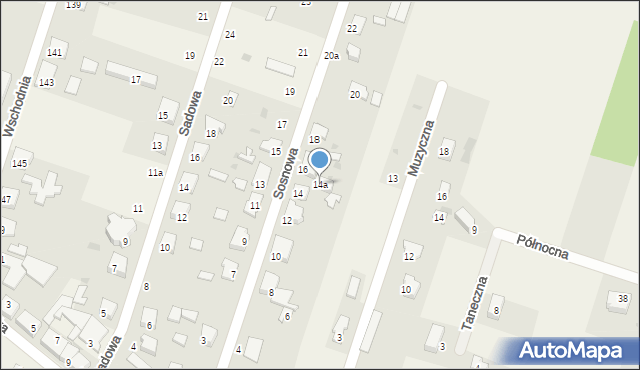 Ksawerów, Sosnowa, 14a, mapa Ksawerów