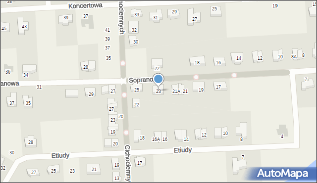 Książenice, Sopranowa, 23, mapa Książenice