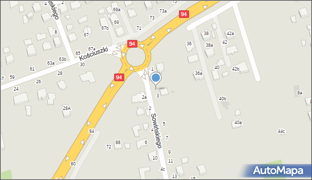 Łańcut, Sowińskiego Józefa, gen., 3a, mapa Łańcut