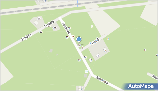 Lasek, Sosnowa, 26, mapa Lasek