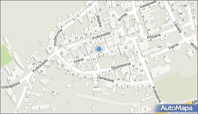 Łasin, Solna, 9, mapa Łasin