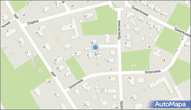 Łask, Sosnowa, 8, mapa Łask