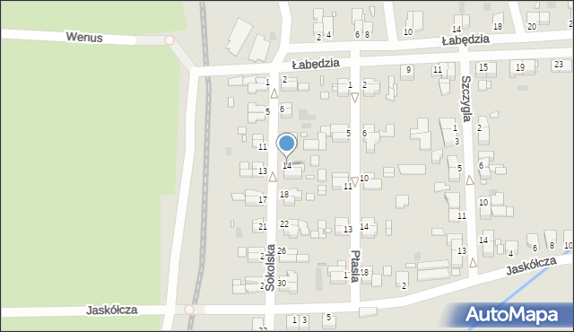 Legnica, Sokolska, 14, mapa Legnicy