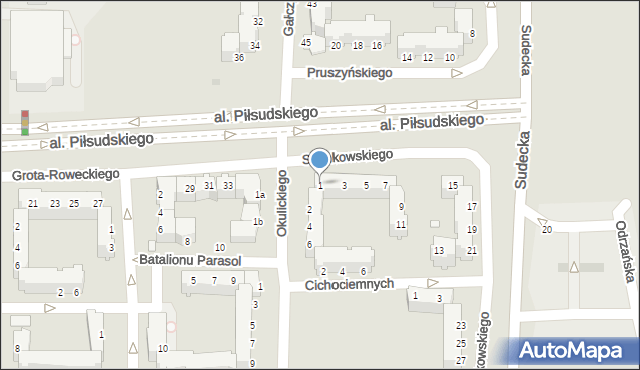 Legnica, Sosnkowskiego Kazimierza, gen., 1, mapa Legnicy