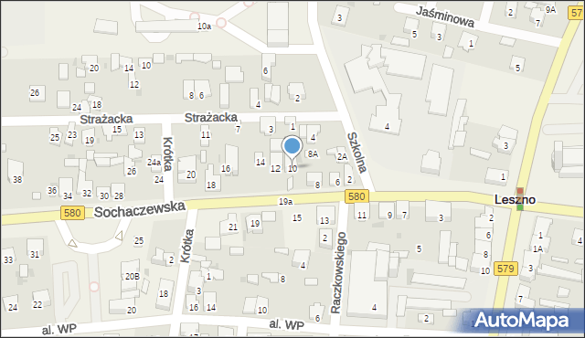 Leszno, Sochaczewska, 10, mapa Leszno