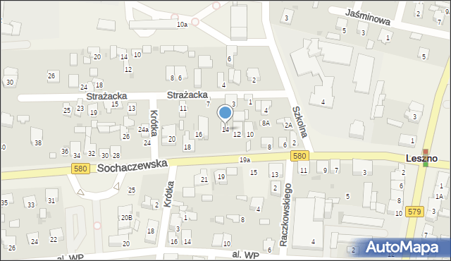 Leszno, Sochaczewska, 14, mapa Leszno