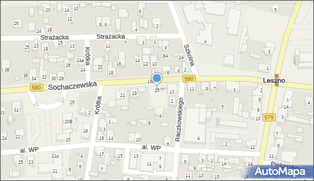 Leszno, Sochaczewska, 15, mapa Leszno