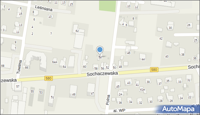 Leszno, Sochaczewska, 54, mapa Leszno