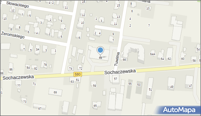 Leszno, Sochaczewska, 68, mapa Leszno