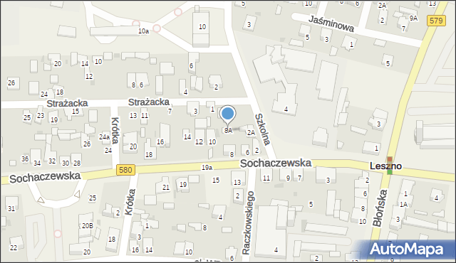 Leszno, Sochaczewska, 8A, mapa Leszno