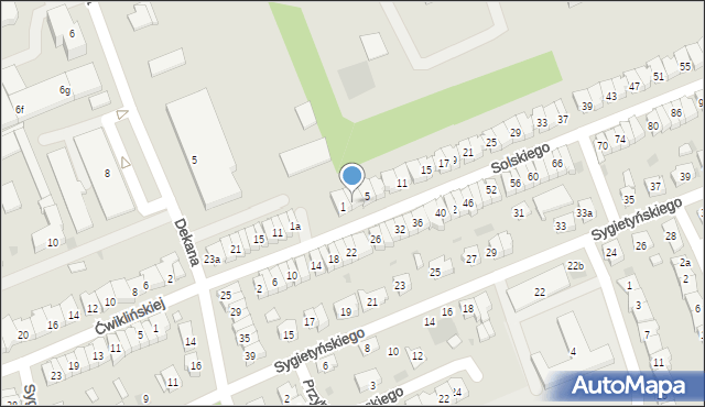 Leszno, Solskiego Ludwika, 3, mapa Leszno