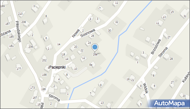 Łodygowice, Sosnowa, 24a, mapa Łodygowice